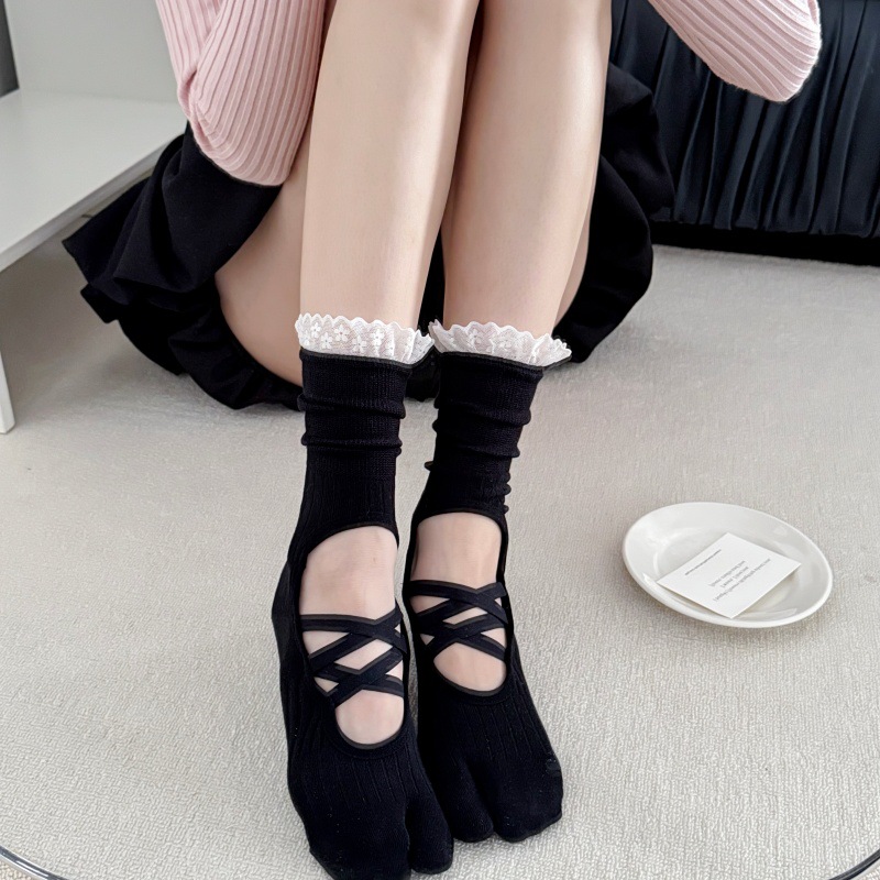 Embellish Knit - Meias de Yoga com Detalhe em