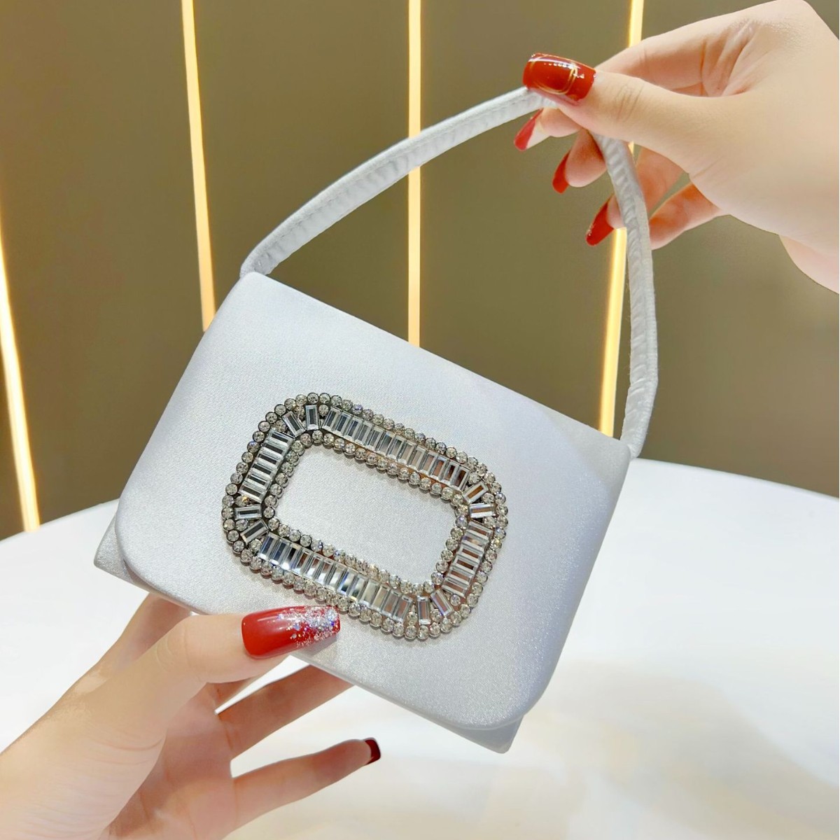 Luxo mini quadrado bolsa femin - Tassel Fringe Trim avaliação e preço