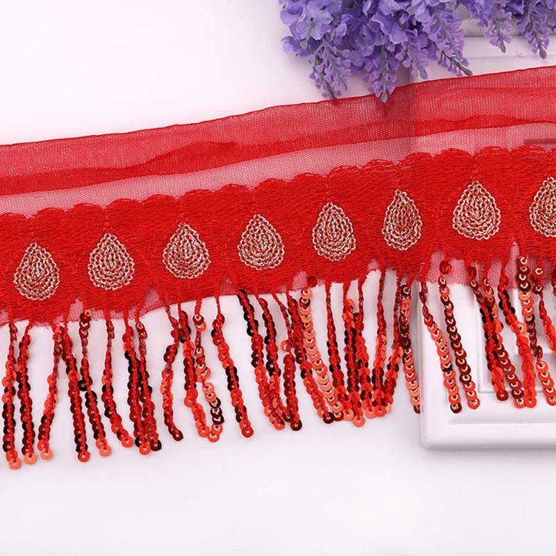 2/5 jardas 10cm lantejoulas bo - Tassel Fringe Trim avaliação e preço