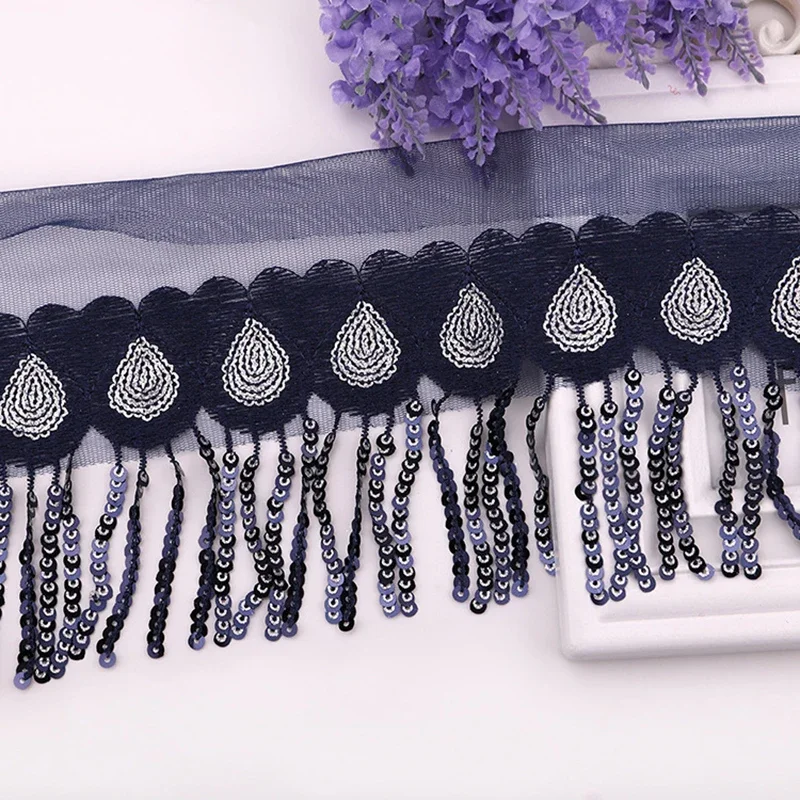 2/5 jardas 10cm lantejoulas bo - Tassel Fringe Trim avaliação e preço