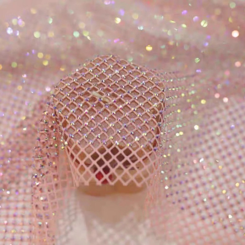 Tecido de malha elástica com s - Crystal Mesh Fabric avaliação e preço