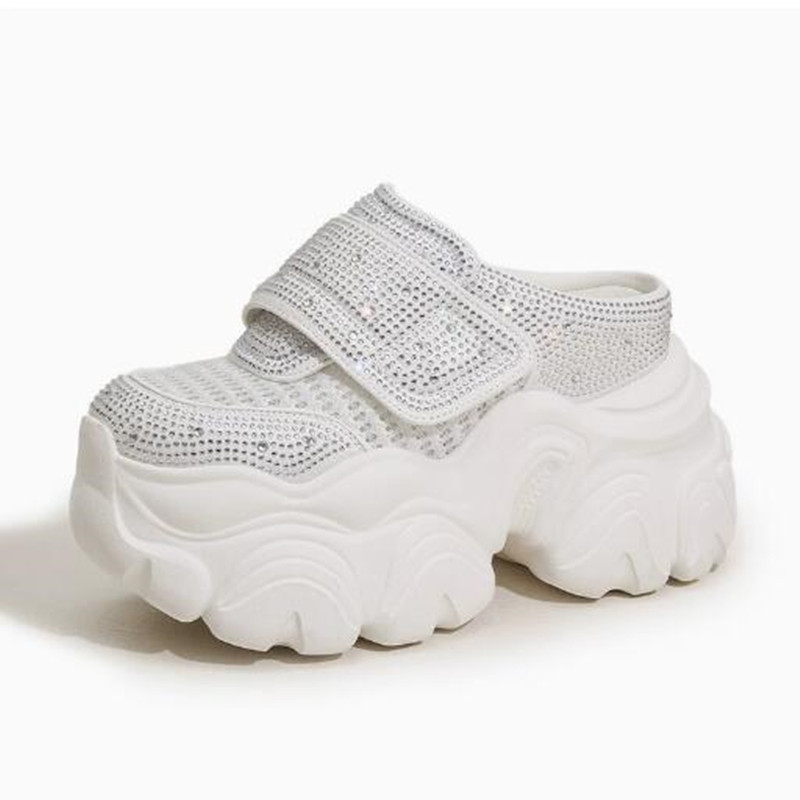 Chinelos femininos de salto su - Crystal Mesh Fabric avaliação e preço